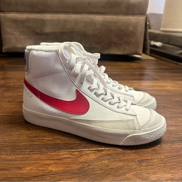 Nike Other - Nike Blazer Mid '77 SE (GS) Big Kids' Shoes White-Gym Red-Grey DH9700-100 Sz 7Y